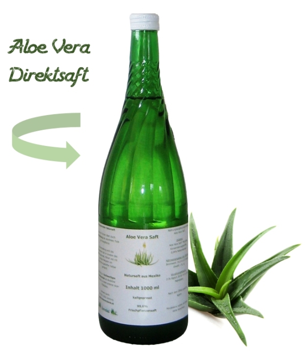 Bio Aloe Vera Saft "naturtrüb" in der Glasflasche (1000 ml)